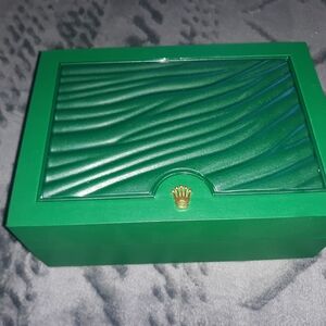 Rolex Green Watch Box with Gold Accent. With L